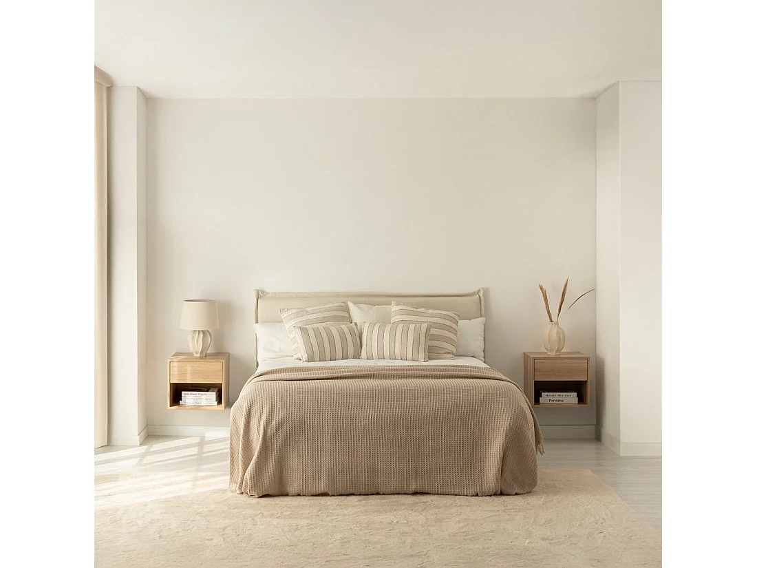 Mesita de noche flotante de Madera Natural 35 x 40- Harbor