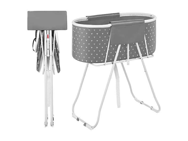 Vasca da Toeletta, SucceBuy Vasca Pieghevole per Piccoli Animali Domestici, Grigia