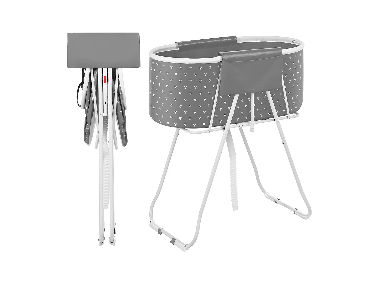 Baignoire de Toilettage, SucceBuy Baignoire Pliable pour Petits Animaux de Compagnie, Grise