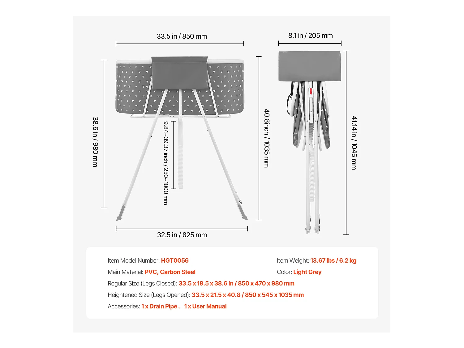 Baignoire de Toilettage, SucceBuy Baignoire Pliable pour Petits Animaux de Compagnie, Grise