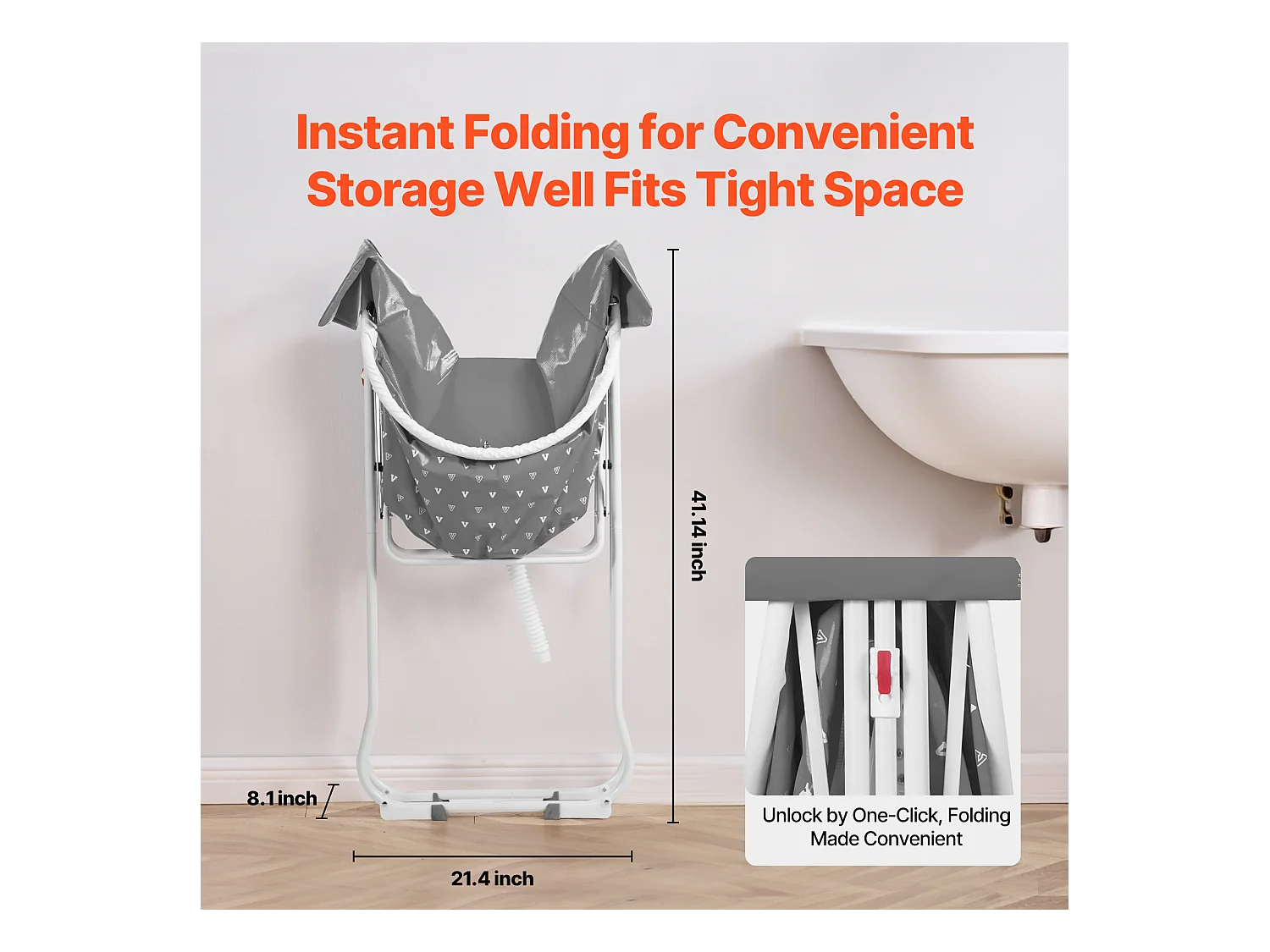 Baignoire de Toilettage, SucceBuy Baignoire Pliable pour Petits Animaux de Compagnie, Grise