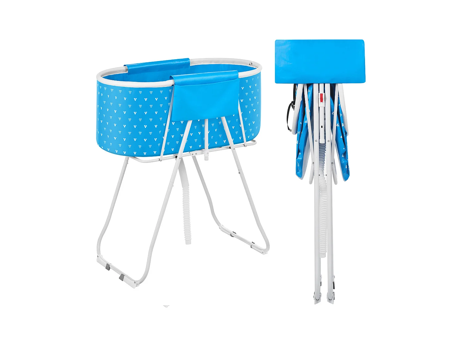 Badewanne für Tierpflege, SucceBuy Klappbare Hundebadewanne Hellblau für Kleintiere