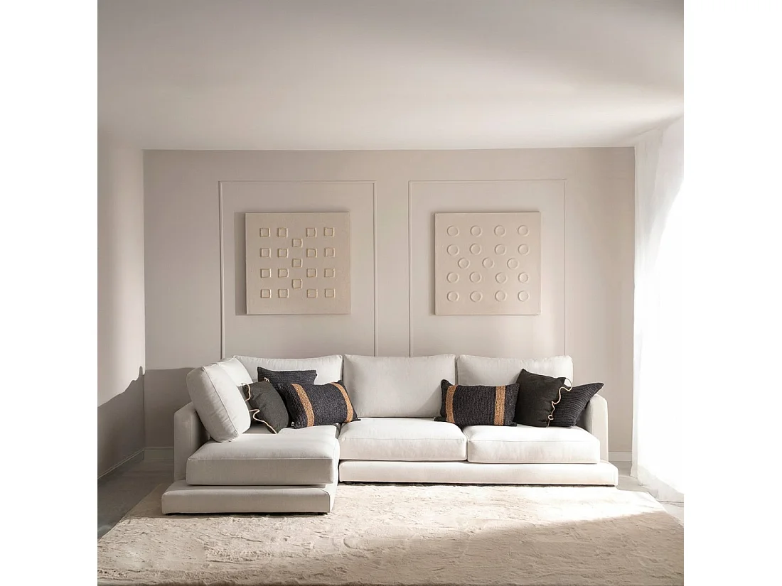 Sofá chaise longue de Poliéster Beige 88 x 275- Varyag