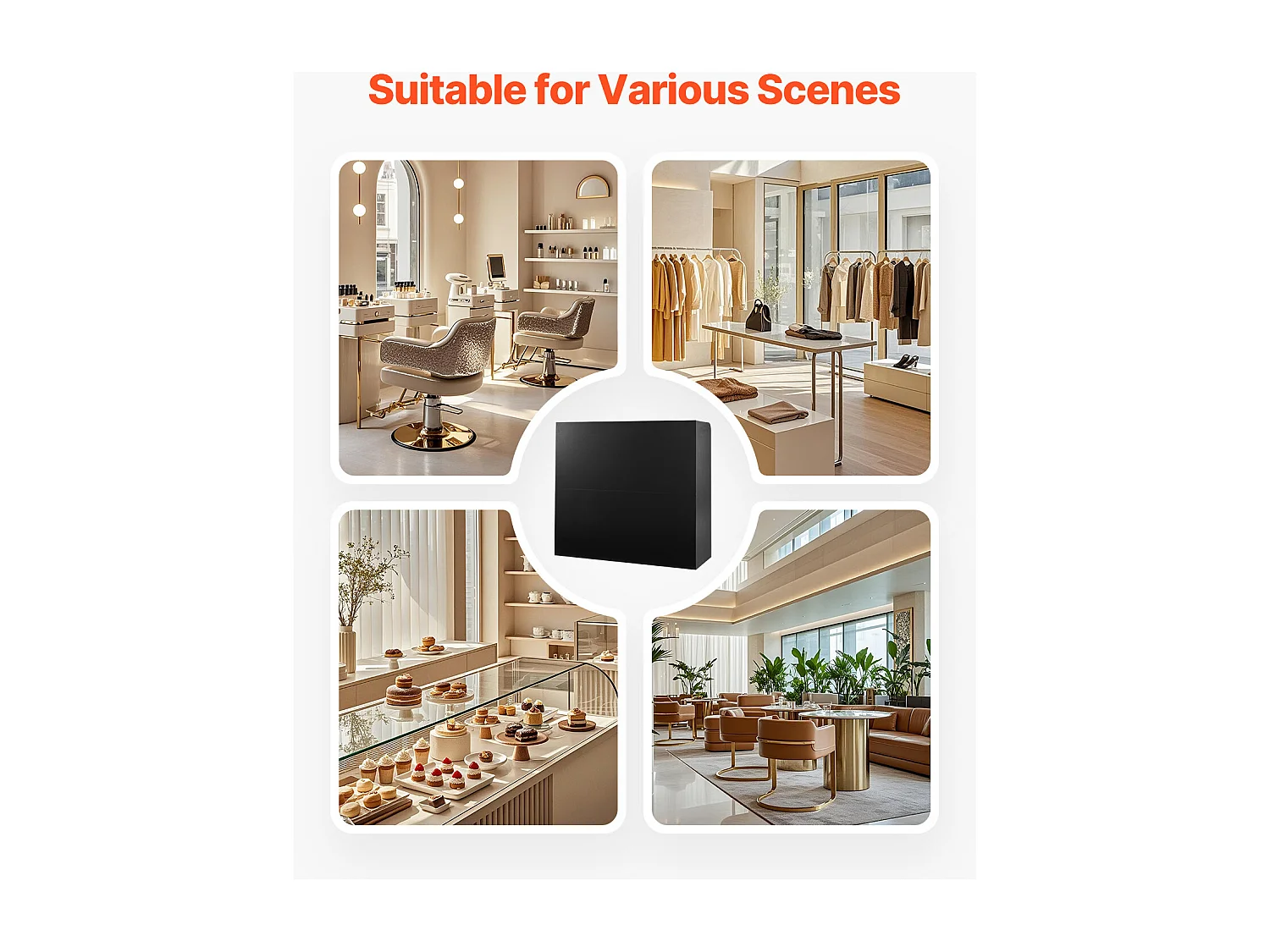 Comptoir d'Accueil Bureau, SucceBuy Bureau de Réception 120 cm, Table de Comptoir de Bureau Rectangulaire Noire pour Hall d'Entrée