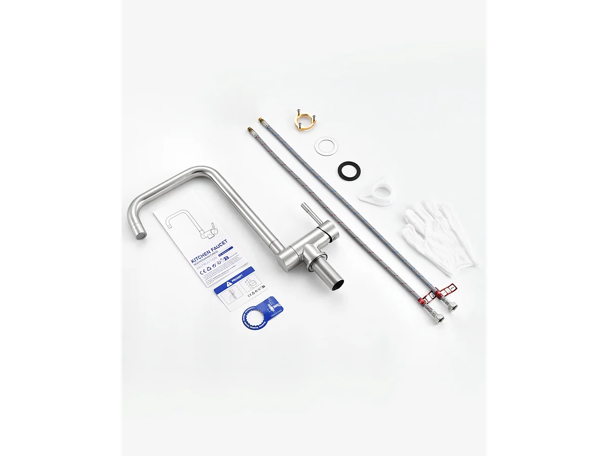 ANYCEE MAX Robinet Cuisine Rabattable avec 2 Jets, Mitigeur Evier Repliable sous Fenêtre Pivotant à 360, Robinetterie Pliable devant Fenêtre