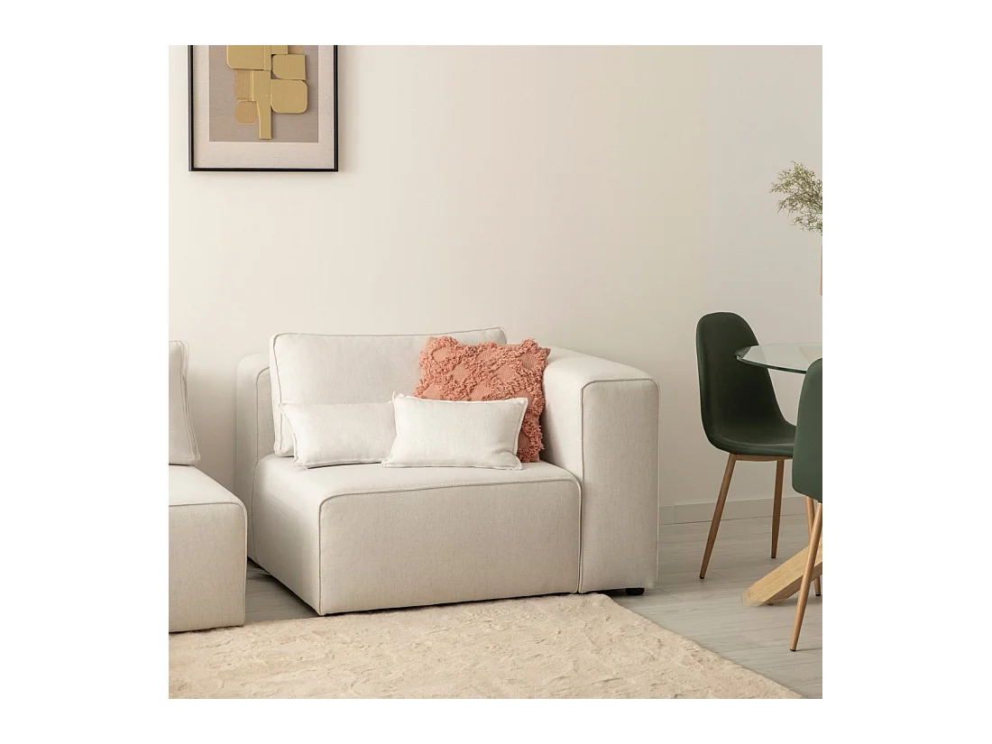 Canapé modulaire en tissu beige 110x78 cm-Owen