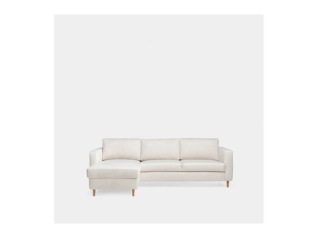 Sofá chaise longue de Poliéster Beige 83 x 245- Beth