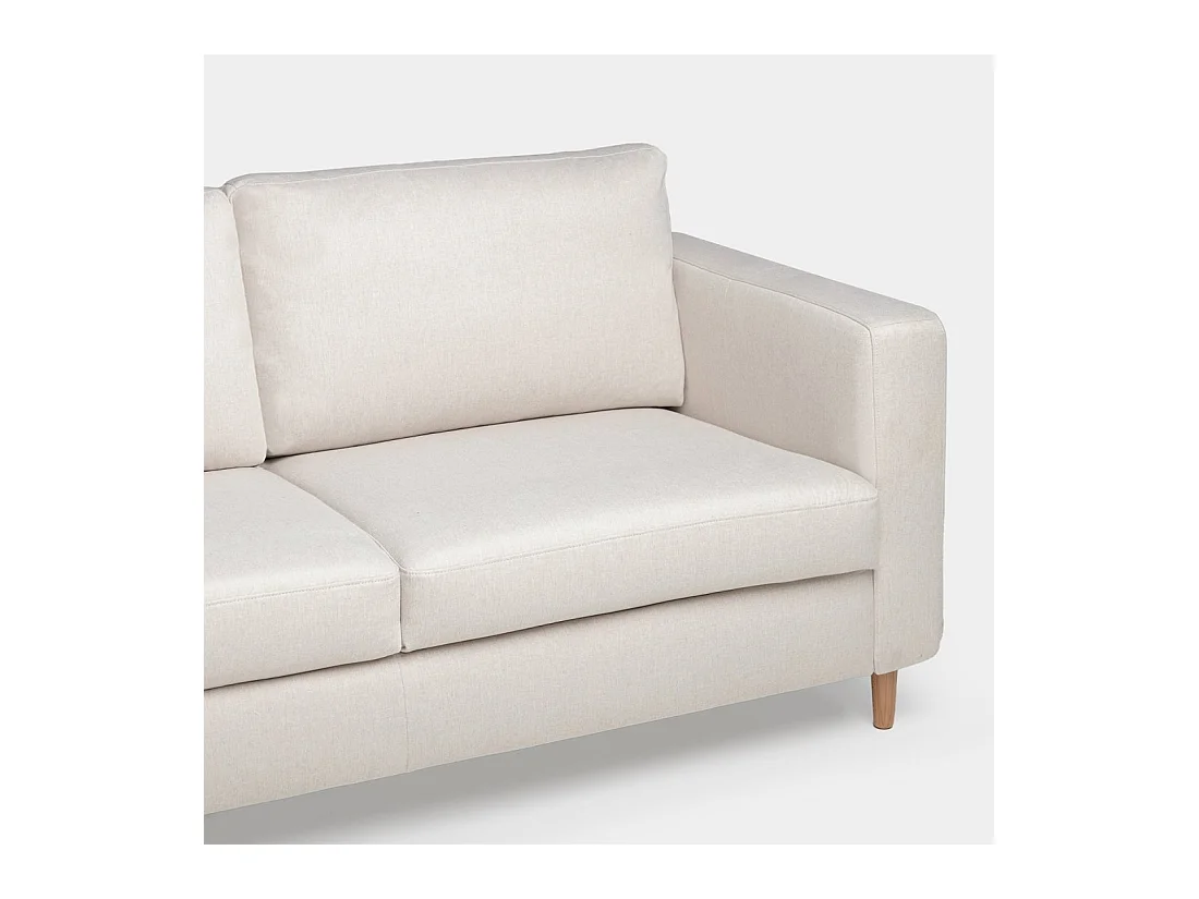 Sofá chaise longue de Poliéster Beige 83 x 245- Beth