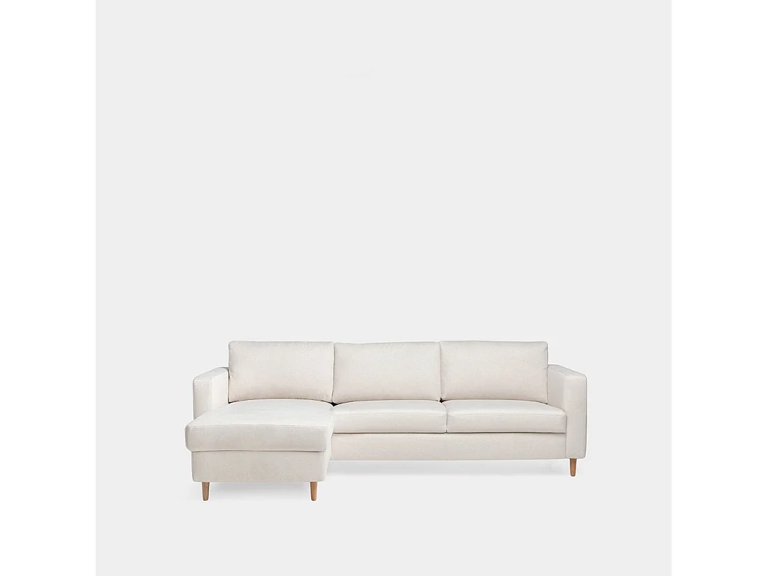 Sofá chaise longue de Poliéster Beige 83 x 245- Beth