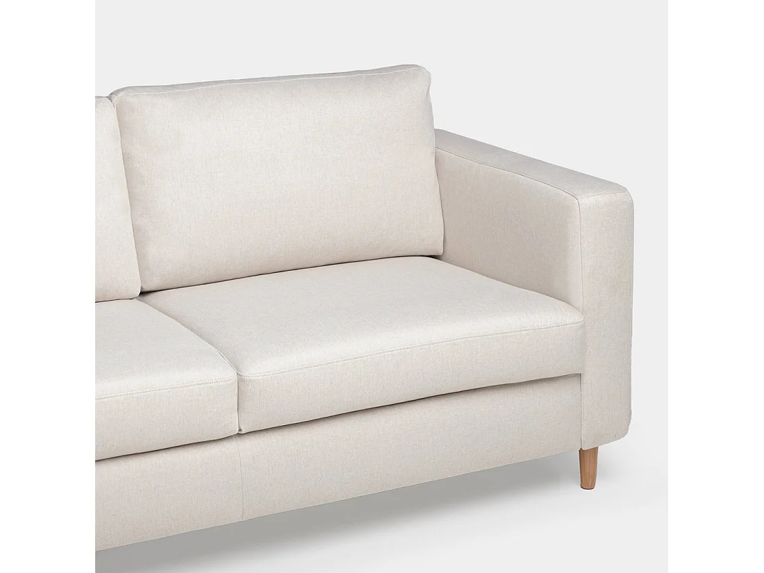 Sofá chaise longue de Poliéster Beige 83 x 245- Beth