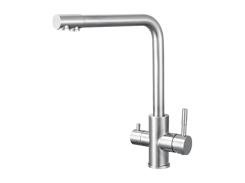 SOFETIY MAX Robinet de Cuisine 3 Voies, Mitigeur Cuisine 3 en 1, Mitigeur Cuisine Rotatif à 360, Robinet Eau Potable 2 Leviers