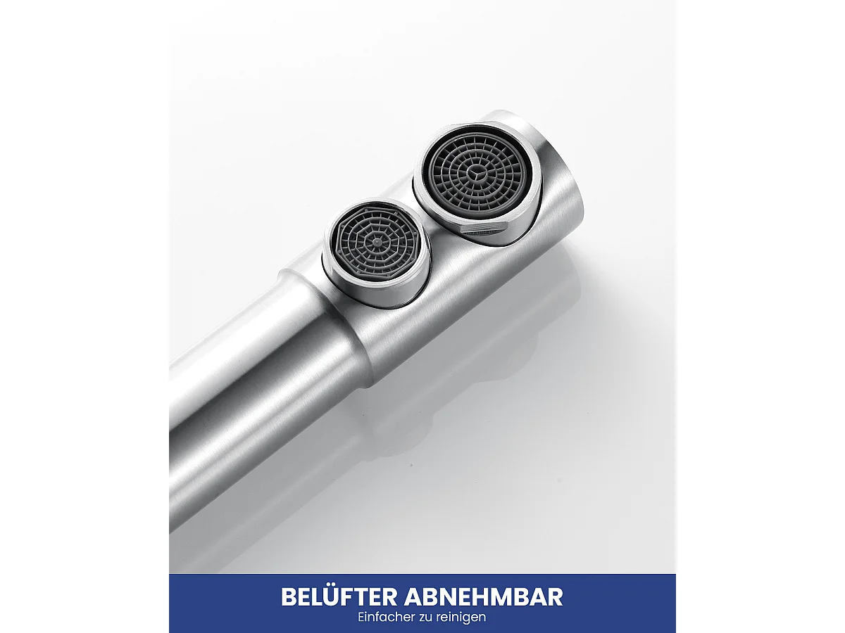 SOFETIY MAX Robinet de Cuisine 3 Voies, Mitigeur Cuisine 3 en 1, Mitigeur Cuisine Rotatif à 360, Robinet Eau Potable 2 Leviers