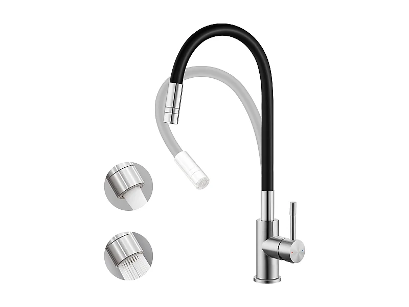 SOFETIY MAX Robinet Cuisine Flexible,Mitigeur Cuisine Rotative à 360°, Robinet de Cuisine à Eau Chaude et Froide