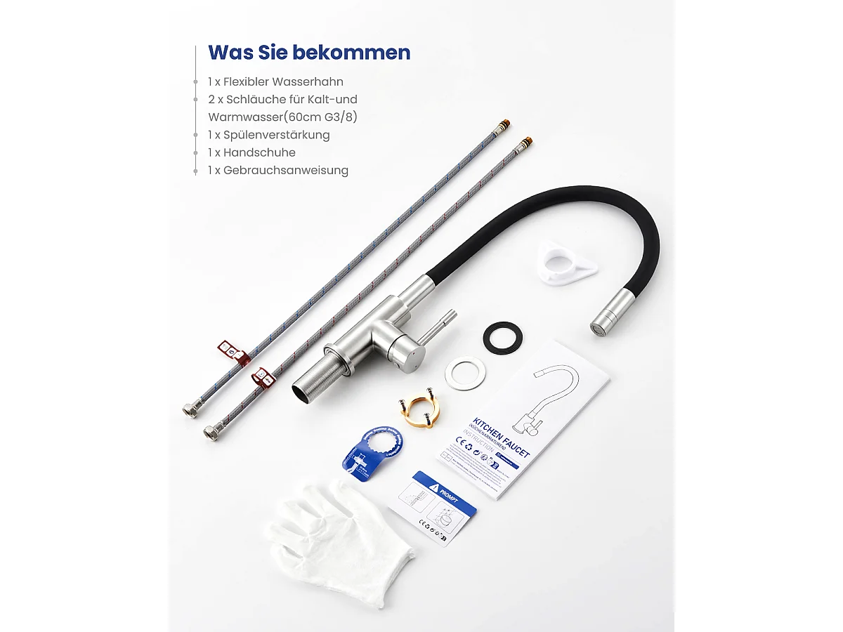 SOFETIY MAX Robinet Cuisine Flexible,Mitigeur Cuisine Rotative à 360°, Robinet de Cuisine à Eau Chaude et Froide