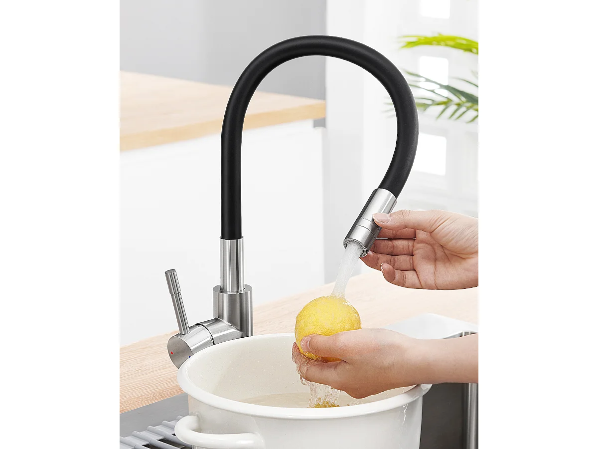 SOFETIY MAX Robinet Cuisine Flexible,Mitigeur Cuisine Rotative à 360°, Robinet de Cuisine à Eau Chaude et Froide