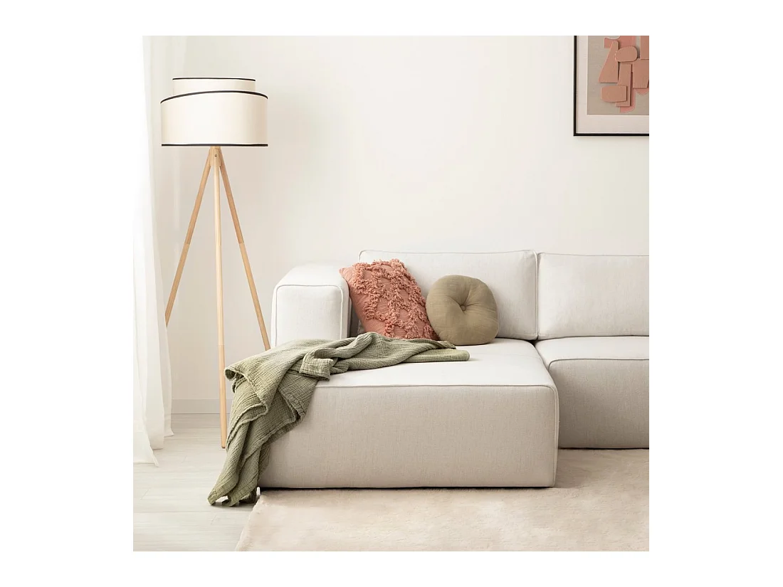 Canapé modulaire en tissu beige 107x78 cm-Owen