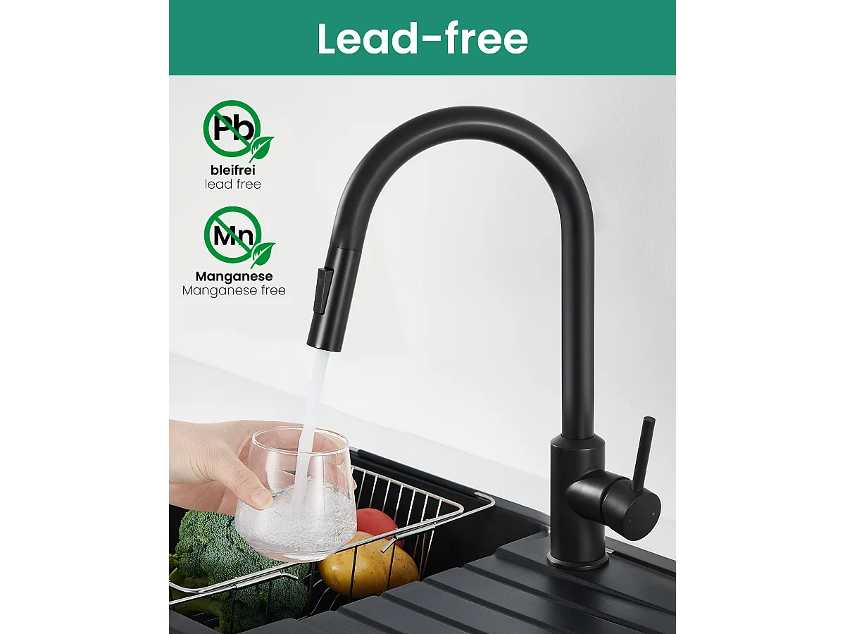 ANYCEE MAX Robinet Cuisine avec Douchette, Mitigeur Cuisine avec Rotatif à 360°, Robinet avec 2 Modes de Pulvérisation