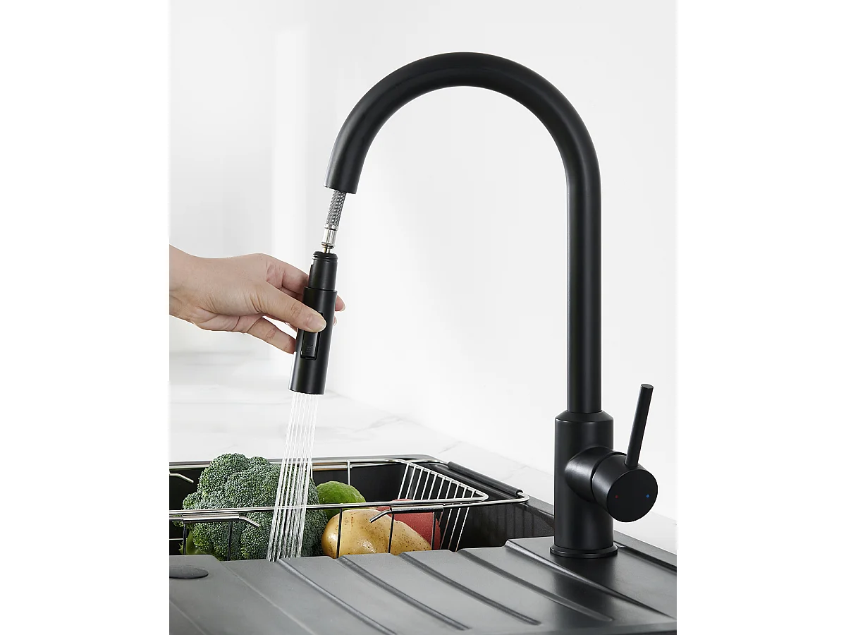 ANYCEE MAX Robinet Cuisine avec Douchette, Mitigeur Cuisine avec Rotatif à 360°, Robinet avec 2 Modes de Pulvérisation