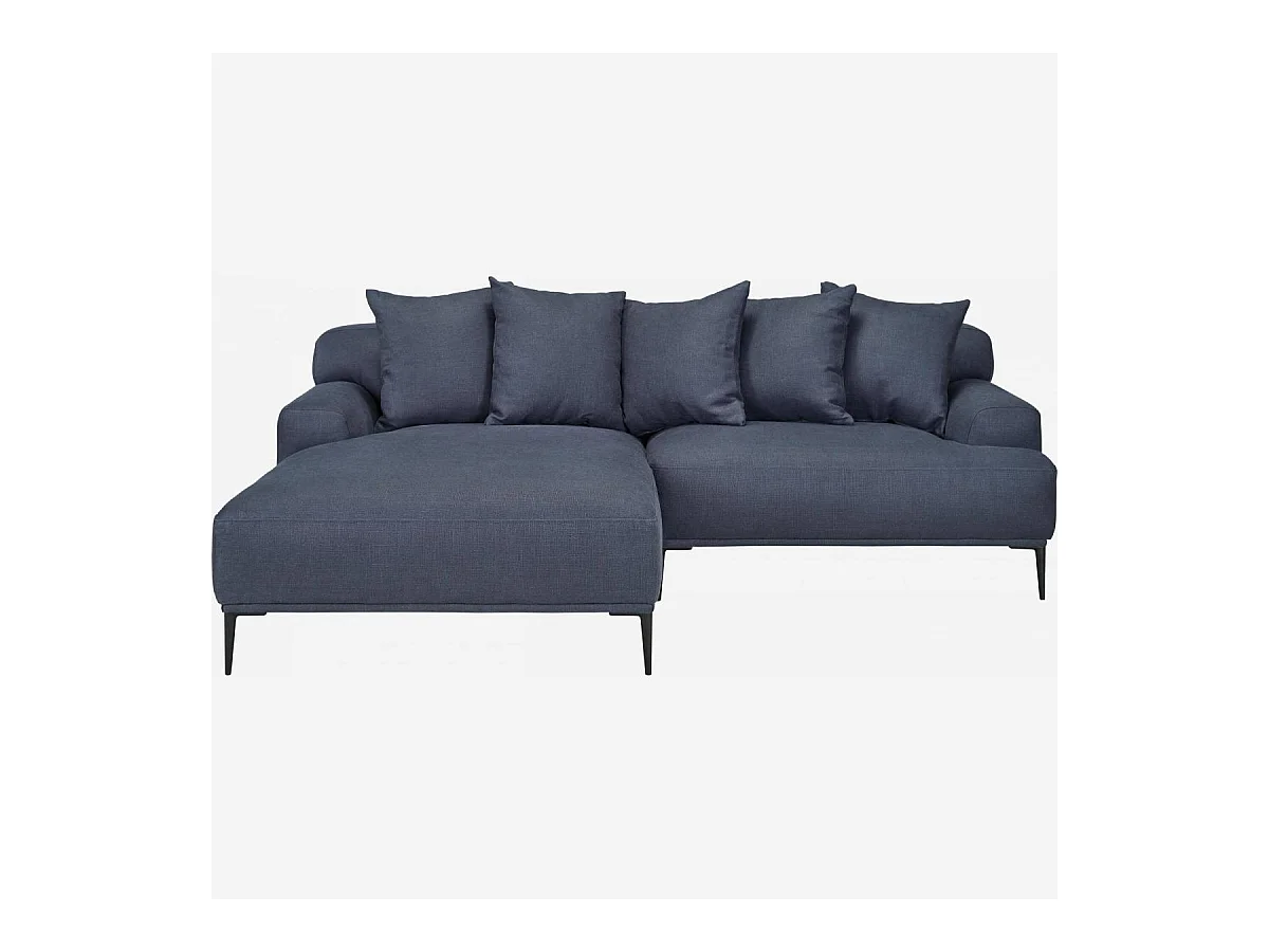 Habitat - Canapé d'angle gauche en lin garni de plumes - Bleu - Ottone