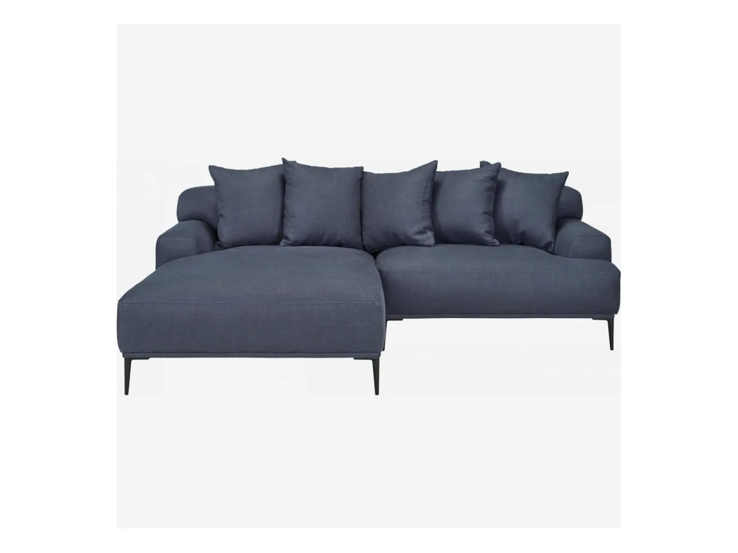 Habitat - Canapé d'angle gauche en lin garni de plumes - Bleu - Ottone
