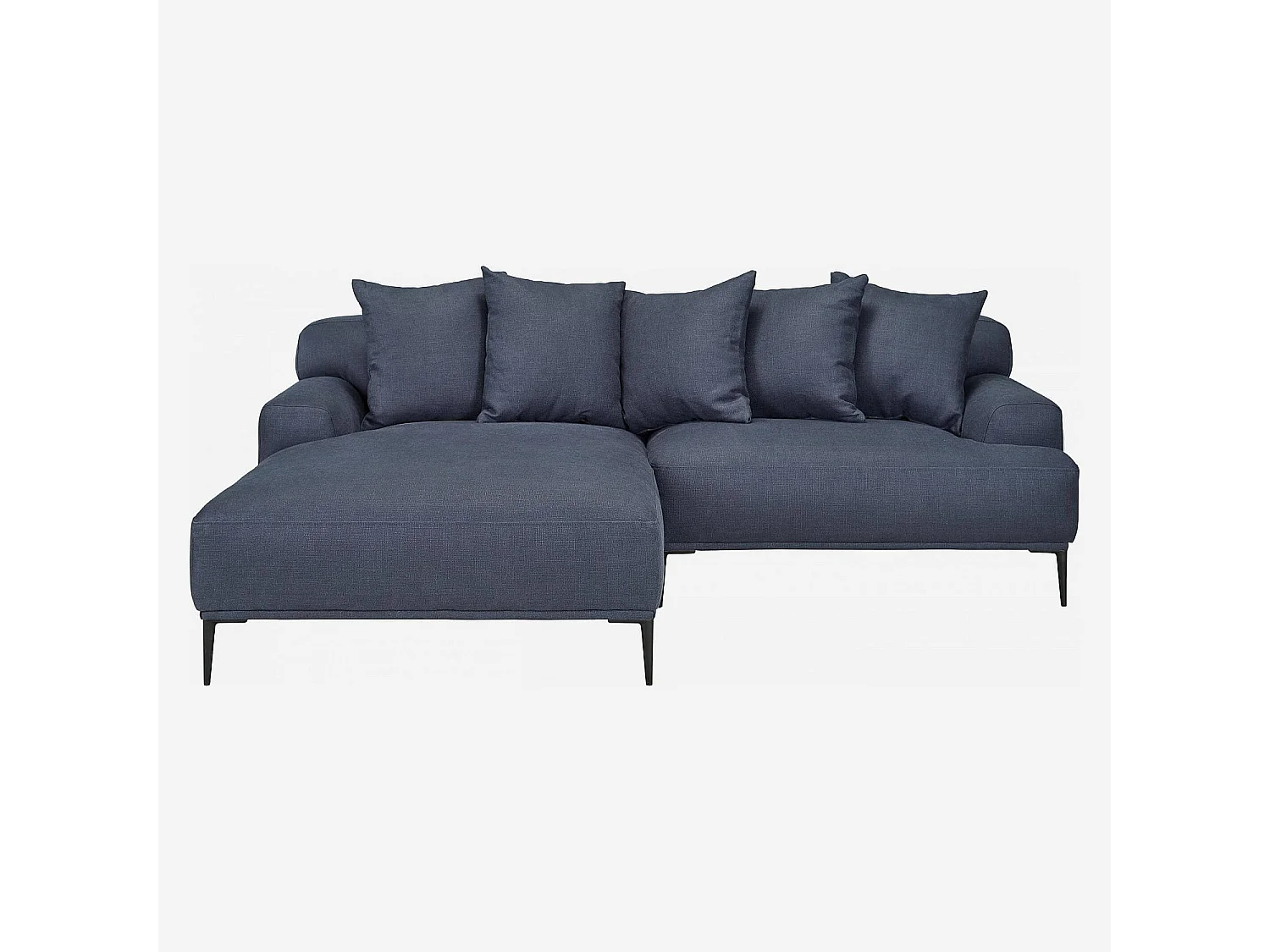 Habitat - Canapé d'angle gauche en lin garni de plumes - Bleu - Ottone