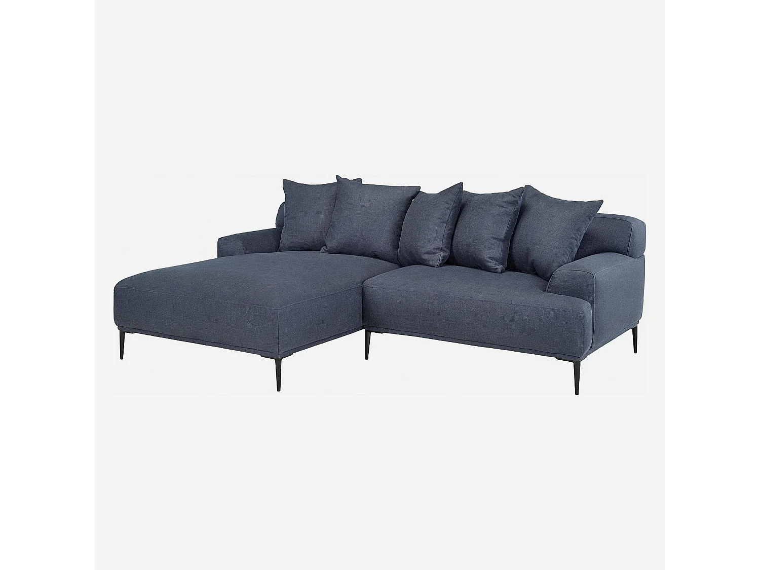 Habitat - Canapé d'angle gauche en lin garni de plumes - Bleu - Ottone