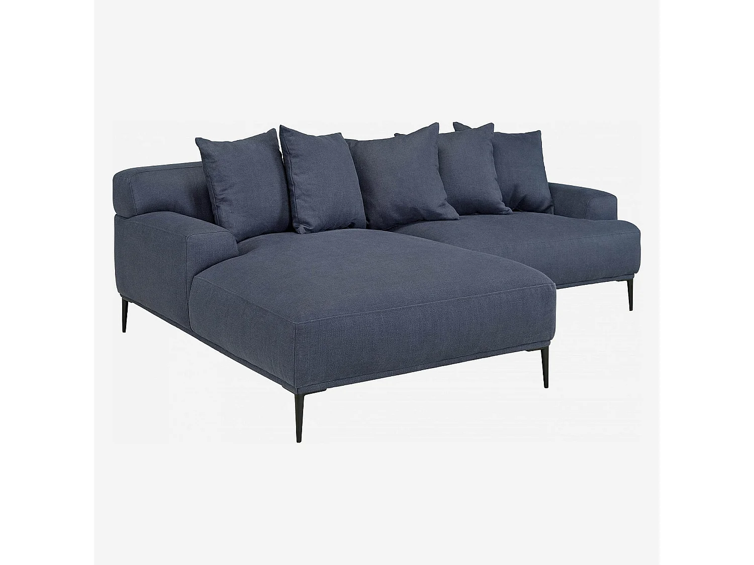 Habitat - Canapé d'angle gauche en lin garni de plumes - Bleu - Ottone