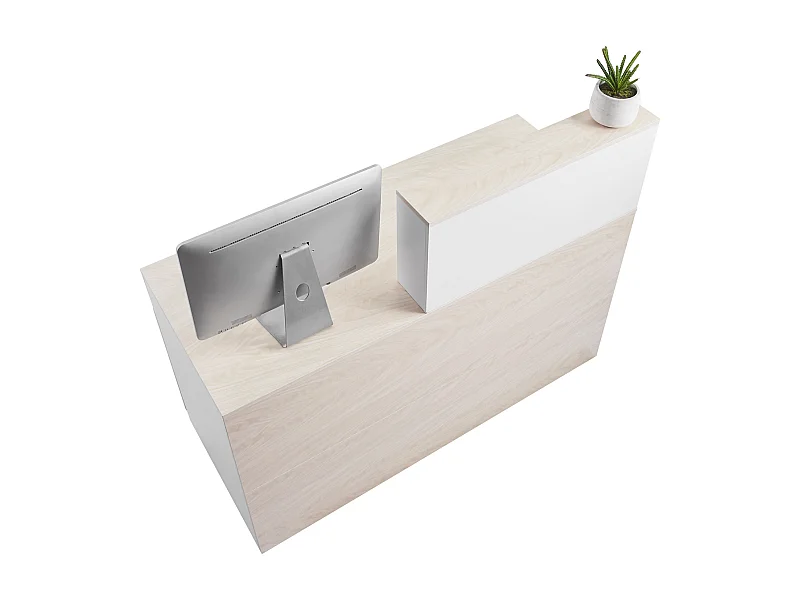 Receptiebalie, SucceBuy Rechthoekige Receptiebalie van 140 cm, Bureau van Hout