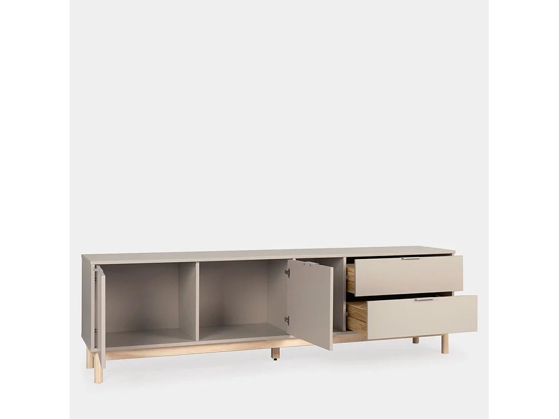 Mueble Tv de Lacado Gris perla 54 x 180- Elian