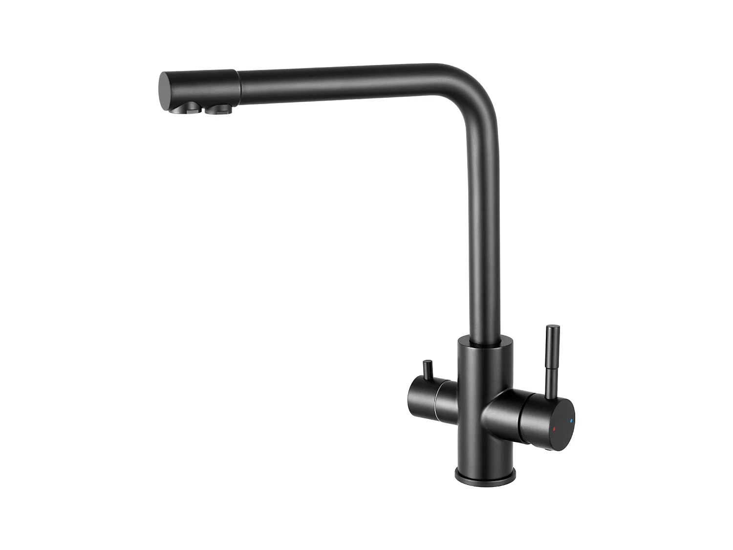 SOFETIY MAX Robinet de Cuisine 3 Voies, Mitigeur Cuisine 3 en 1, Mitigeur Cuisine Rotatif à 360, Robinet Eau Potable 2 Leviers, Noir