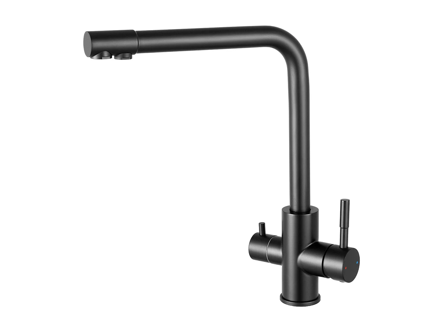 SOFETIY MAX Robinet de Cuisine 3 Voies, Mitigeur Cuisine 3 en 1, Mitigeur Cuisine Rotatif à 360, Robinet Eau Potable 2 Leviers, Noir