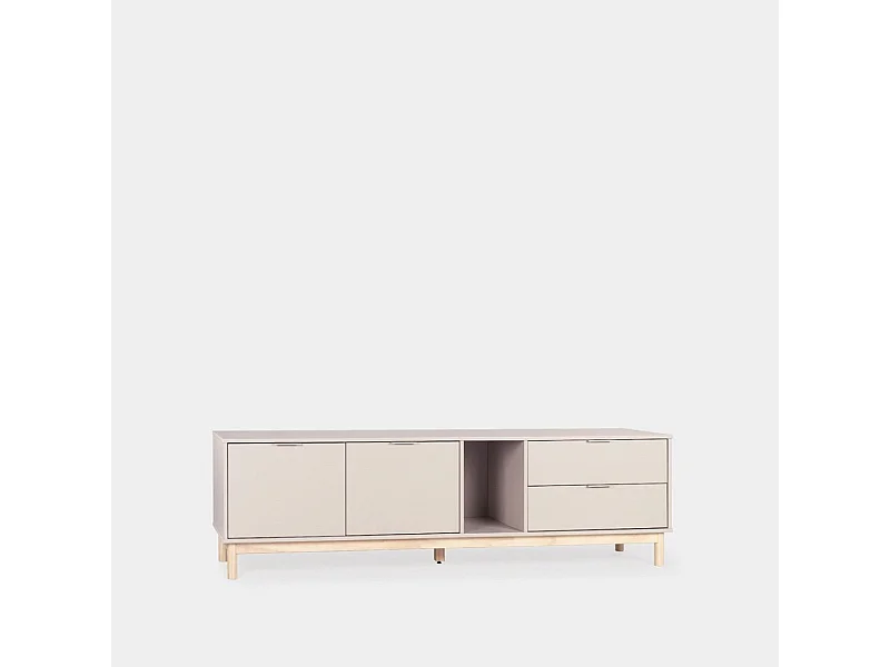 Mueble Tv de Lacado Blanco roto 54 x 180- Elian