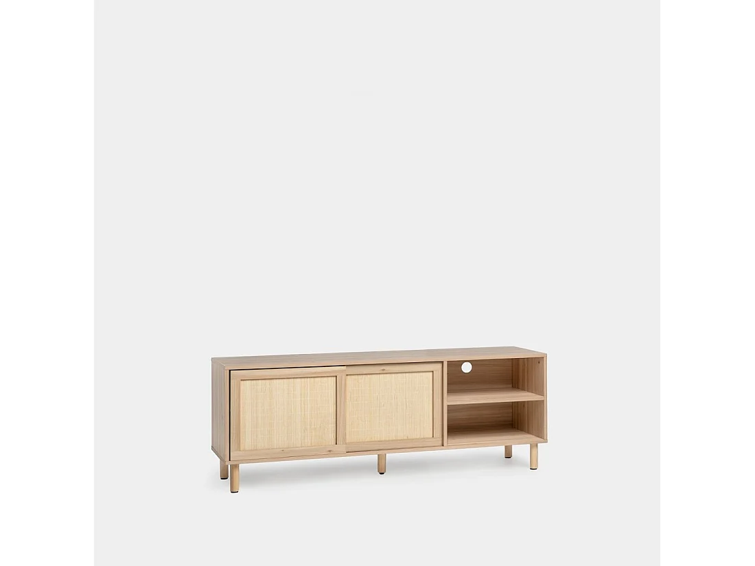 Meuble TV en bois naturel 140x54 cm-Timor