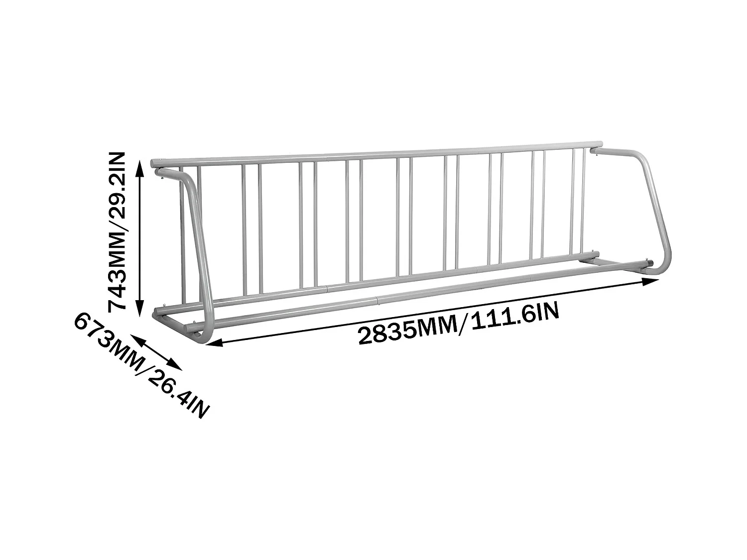 Support de Rangement pour Vélos, SucceBuy Portabici da Pavimento 9 Supporti pour Dépôt Monolatéral pour Garage et Cortili