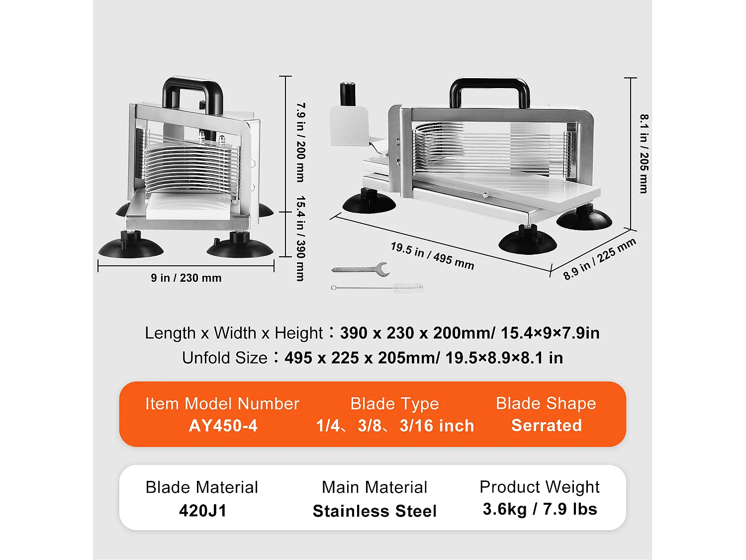 Coupe-Tomates Commercial SucceBuy, Coupe-Tomates en Acier Inoxydable, avec Pieds Antidérapants, pour Couper Tomates, Concombres et Bananes