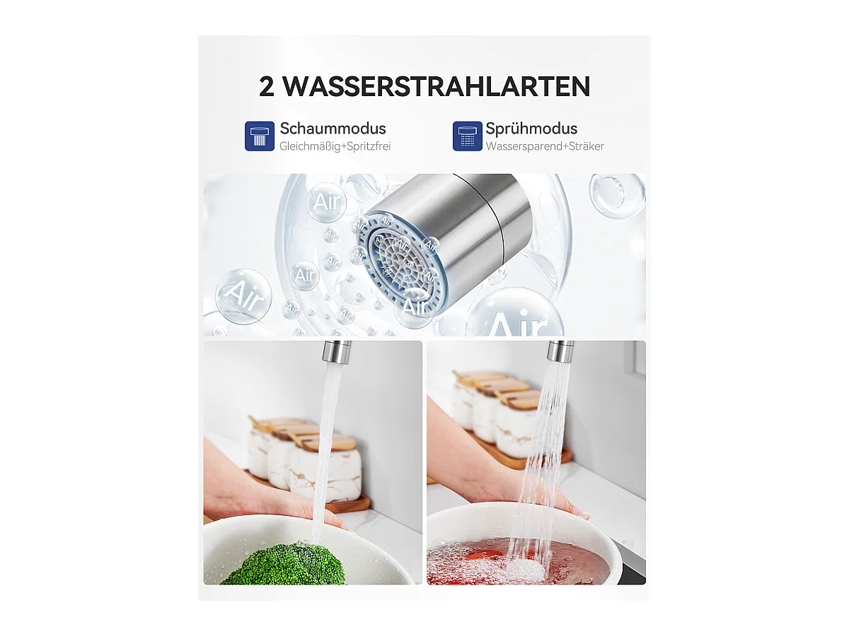 SOFETIY MAX Robinet Cuisine Rabattable avec 2 Jets, Mitigeur Evier Repliable sous Fenêtre Pivotant à 360, Robinetterie Pliable devant Fenêtre