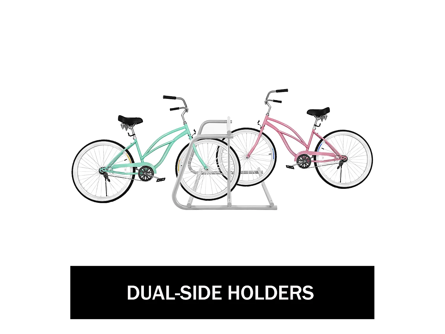 Support de Rangement pour Vélos, SucceBuy Support de Sol pour 10 Vélos, Rangement Double Face pour Garages, Cours, Rues