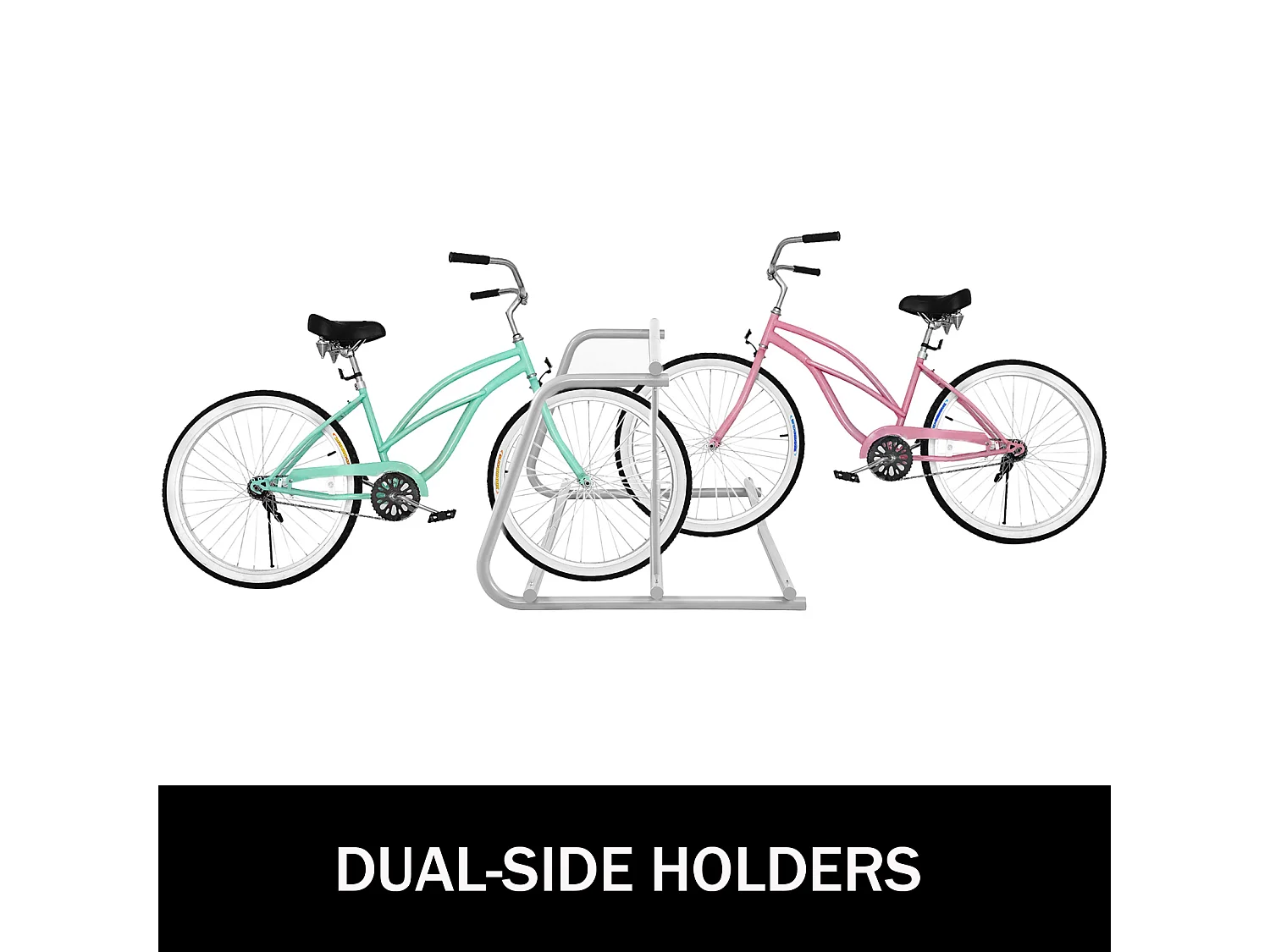 Support de Rangement pour Vélos, SucceBuy Support de Sol pour 10 Vélos, Rangement Double Face pour Garages, Cours, Rues