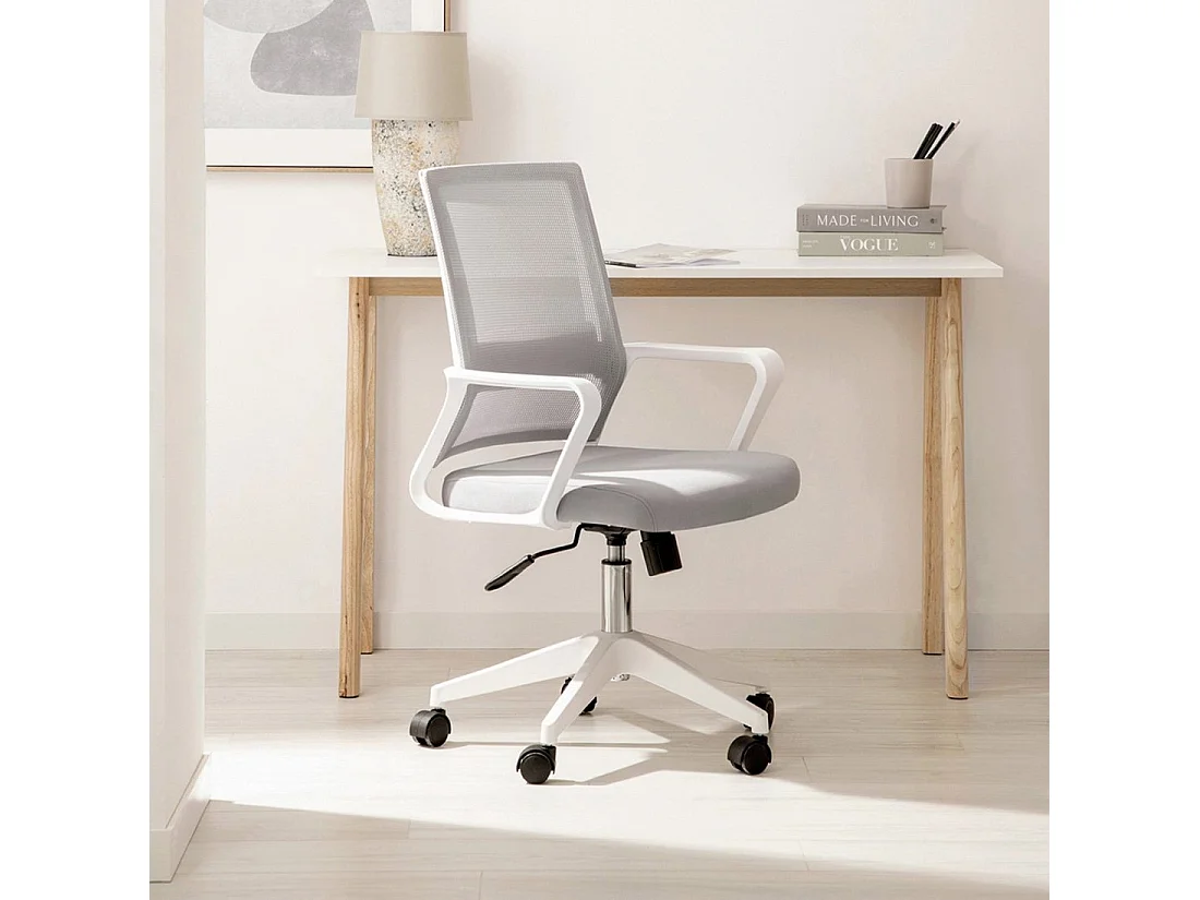 Silla de escritorio de Plástico Gris 95-105 x 60- Sayla