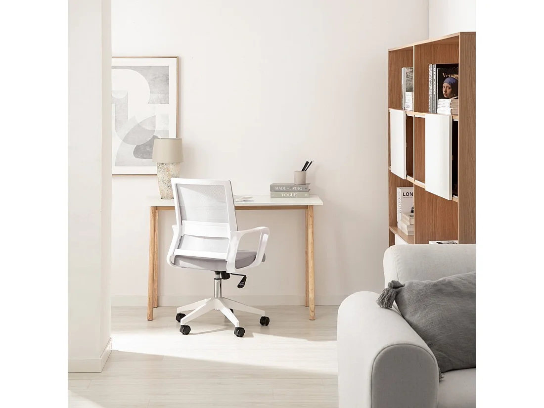 Silla de escritorio de Plástico Gris 95-105 x 60- Sayla