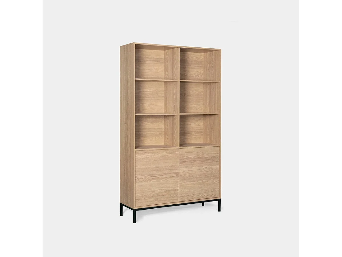 Étagère haute en bois naturel 100x175 cm-Remi
