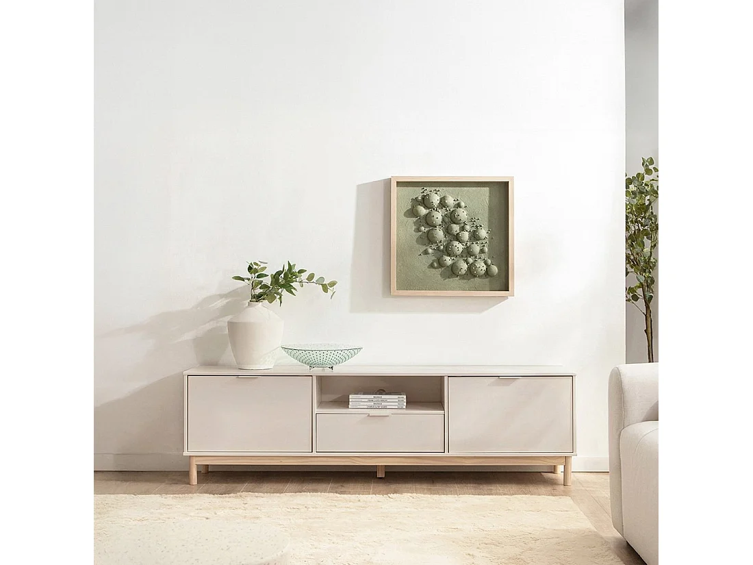 Mueble TV de Lacado Blanco roto 53 x 180- Elian