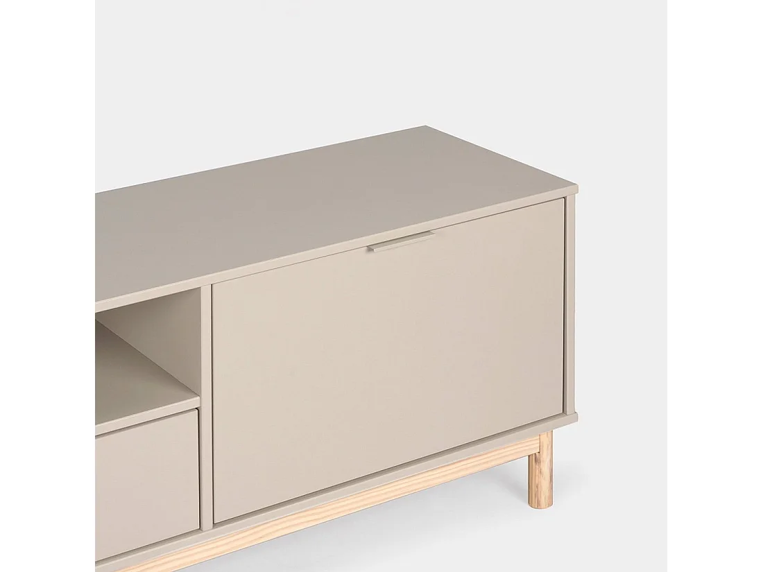 Mueble TV de Lacado Gris perla 53 x 180- Elian