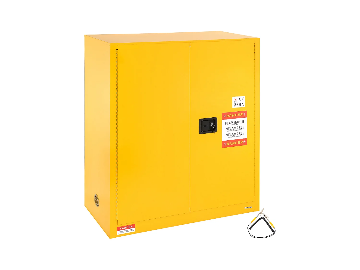 Armoire de Sécurité, SucceBuy Armoire de Sécurité Inflammable 114 L Jaune 109,5 × 46 × 127,3 cm Armoire Jaune