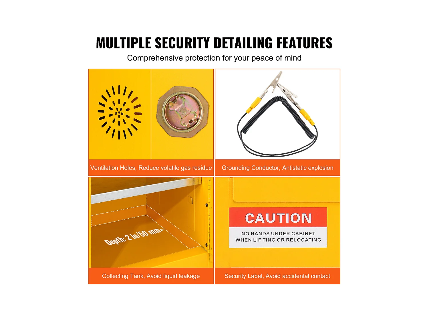 Armoire de Sécurité, SucceBuy Armoire de Sécurité Inflammable 114 L Jaune 109,5 × 46 × 127,3 cm Armoire Jaune