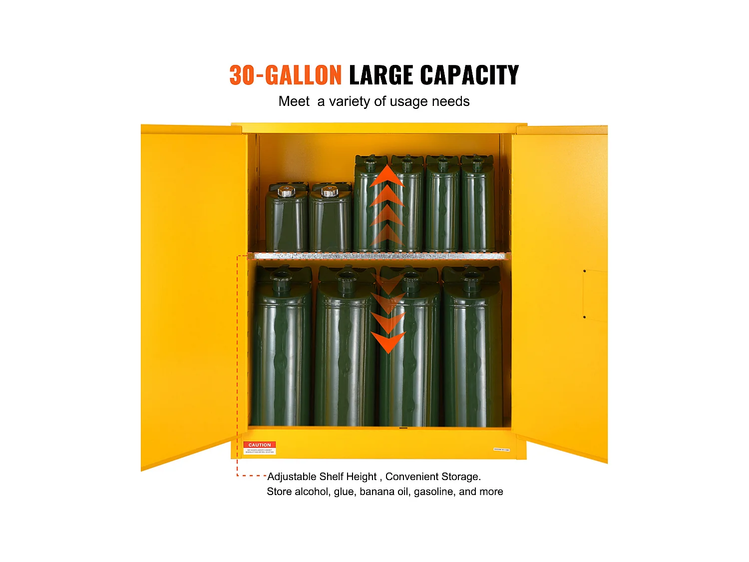Armoire de Sécurité, SucceBuy Armoire de Sécurité Inflammable 114 L Jaune 109,5 × 46 × 127,3 cm Armoire Jaune