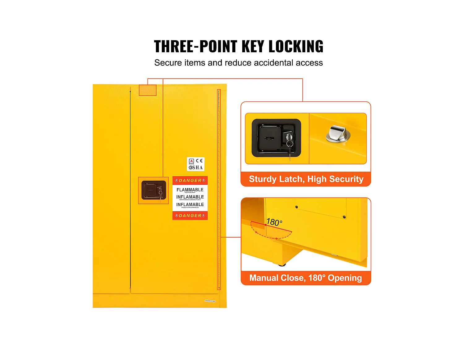 Armoire de Sécurité, SucceBuy Armoire de Sécurité Inflammable 114 L Jaune 109,5 × 46 × 127,3 cm Armoire Jaune