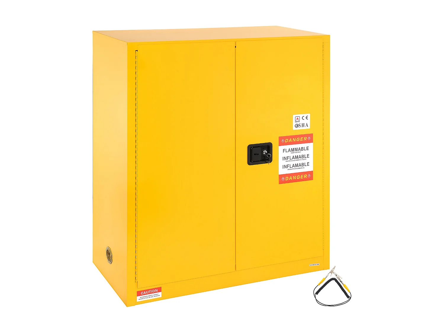 Sicherheitsschrank, SucceBuy Sicherheitsschrank Entflammbar 114 L Gelb 109,5 × 46 × 127,3 cm Schrank Gelb