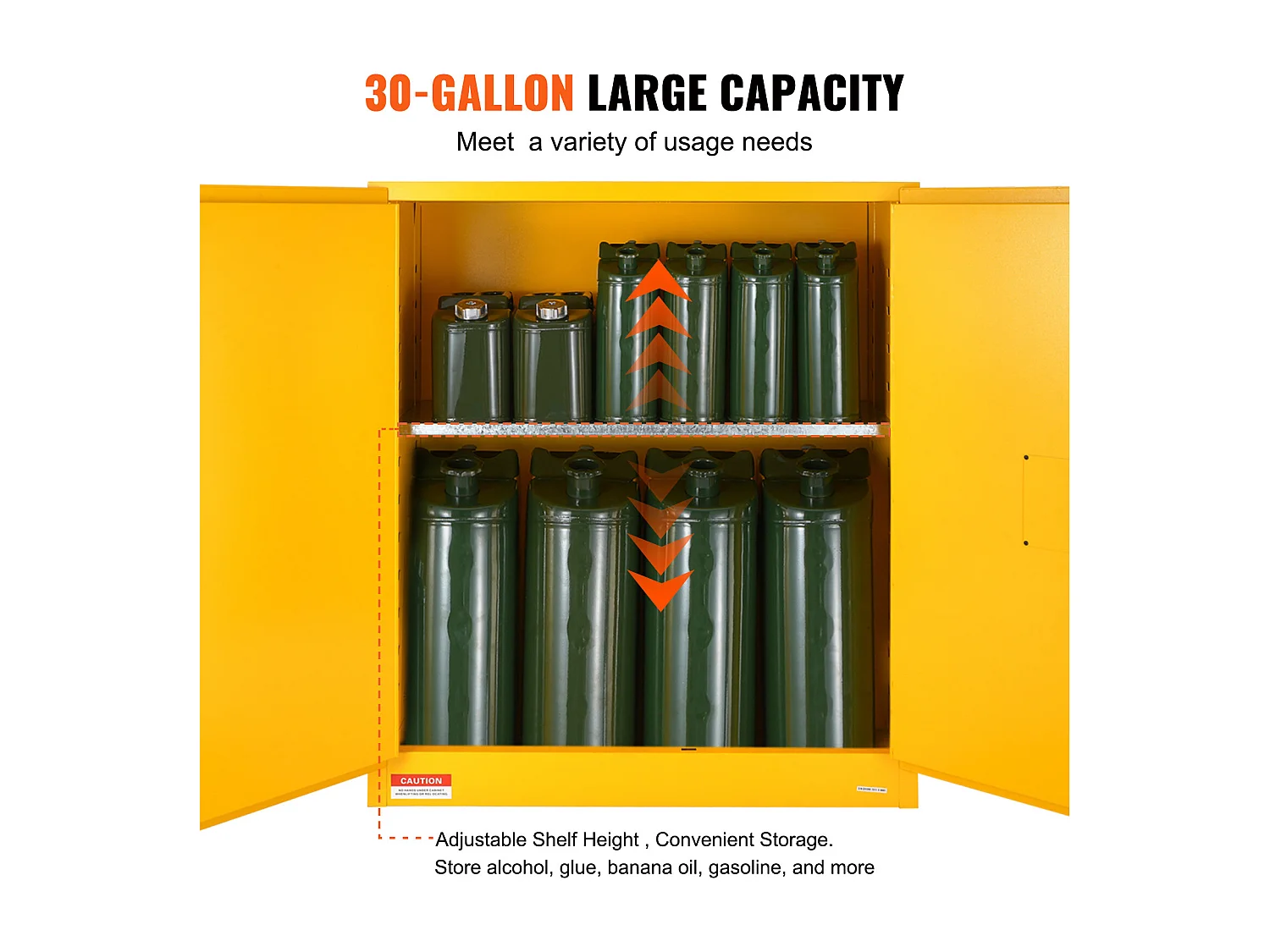Sicherheitsschrank, SucceBuy Sicherheitsschrank Entflammbar 114 L Gelb 109,5 × 46 × 127,3 cm Schrank Gelb