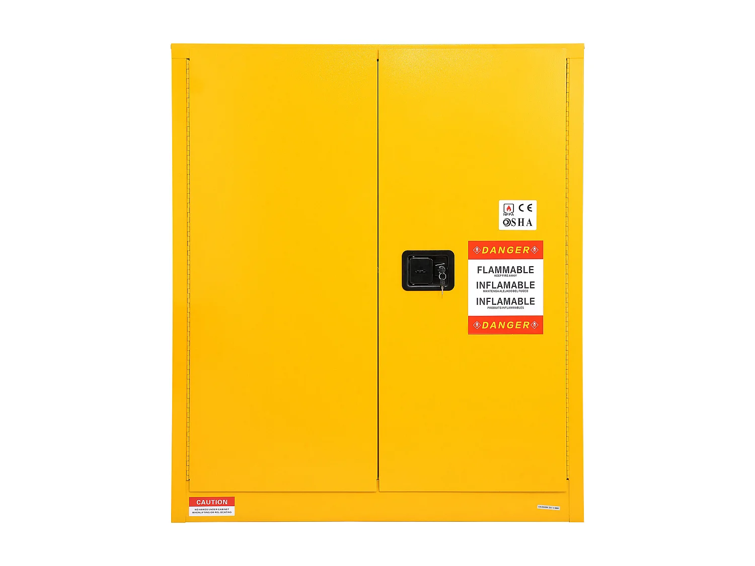 Sicherheitsschrank, SucceBuy Sicherheitsschrank Entflammbar 114 L Gelb 109,5 × 46 × 127,3 cm Schrank Gelb